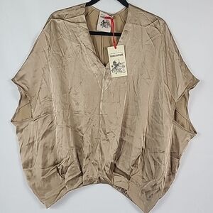 NWT SEMICOUTURE Silk Blend Top Gold Oversized Tg44, US L